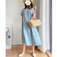 Kleid aus Leinen und Baumwolle im japanischen Stil